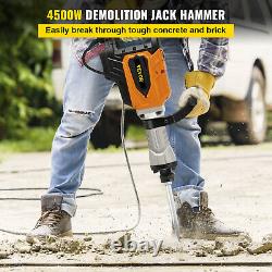 VEVOR Demolition Jack Hammer 4500W Heavy Duty Concrete Breaker with 4 Chisels Set
