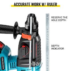 VEVOR Variable Speed Electric Rotary Hammer SDS Cordless Drill 4 Functions 18V