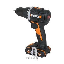 WORX WX102 18V (20V MAX) Cordless Brushless Drill Driver with x2 2.0Ah batteries
