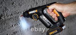 WX394 WORX 18V (20V MAX) Cordless 1.5Kg Rotary Hammer Drill Bare unit + Case
