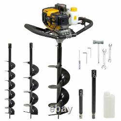 Wolf 52cc Petrol Earth Auger Fence Post Hole Borer Ground Drill & 2 Extns