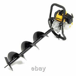 Wolf 52cc Petrol Earth Auger Fence Post Hole Borer Ground Drill & 2 Extns