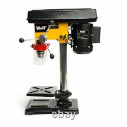 Wolf 9 Speed Pillar Drill 16mm Chuck 500w Motor Press Bench Top Mounted Drilling