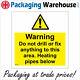 Wt199 Warning Do Not Drill Or Fix Anything Heating Pipes Below Sign Puncture